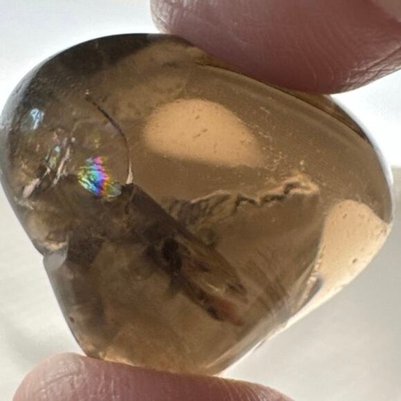 Boho Dreamcatcher Crystal Pouch Necklace w/ Smoky Quartz, Obsidian & Unakite - Picture 5 of 6